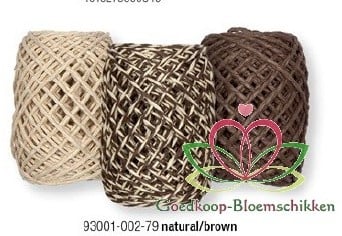 Touw Koord Bruin-Naturel 3 rollen =15 meter