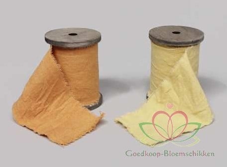 Linnen Jute Fabric Ribbon Geel 8,5 cm 3 meter