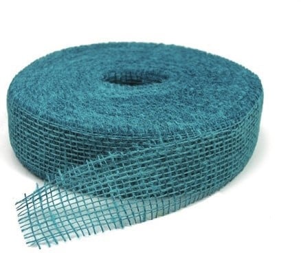 Jute band Turquoise Azuur 5 cm rol 40 meter