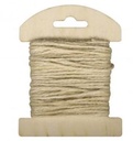 Jute koord op houten kaart Gebleekt Ivoor 1,5 mm 10 meter