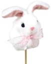 Bijsteker Konijn pluche Wit 6-7 cm +50 cm stok zak 25 stuks