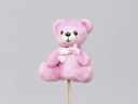 Bijsteker Pluche beertjes Roze 9 cm pak 8 stuks