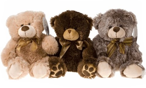 Beertje pluche Donkerbruin Sitting Bear 35 cm per stuk