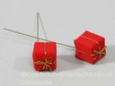 Giftboxes Rood fluweel 25x25 mm pak 60 stuks