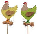Bijsteker Kip Haan Groen Geel 5x7 cm pak 10 stuks