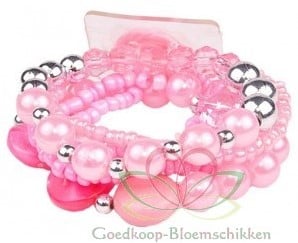 Corsage Polscorsage-armband Potpourri Roze Handmade