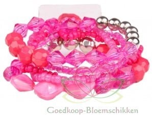 Corsage Polscorsage-armband Potpourri Hot Pink Handmade