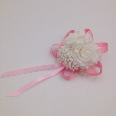 Polscorsage Elastisch White Softpink Roze klaar