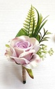 Luxe Corsage Zijden Roos Lila Roze Groen Boutonnière op pinclip met speld