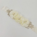 Bruidsriem Weddingbelt Ivory Chiffon strass parels satijn
