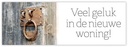 Bloemenkaartje Veel geluk in de nieuwe woning! kaartje voor bloemstukken en boeketten