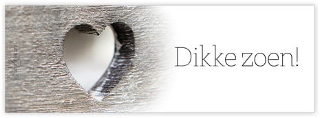 Bloemenkaartje Dikke zoen! kaartje voor bloemstukken en boeketten