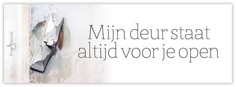 Bloemenkaartje Mijn deur staat altijd voor je open kaartje voor bloemstukken en boeketten