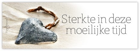 Bloemenkaartje Sterkte in deze moeilijke tijd kaartje voor bloemstukken en boeketten