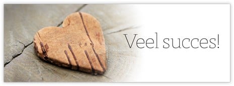 Bloemenkaartje Veel succes! kaartje voor bloemstukken en boeketten