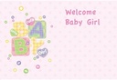 Bloemenkaartjes Baby Girl- Welcome pakje 50 Wenskaarten