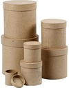 Bloemendoos Rond Bruin papiermaché set 7 maten