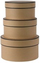 Ronde Bloemendozen Kraft-Black trim set van 3