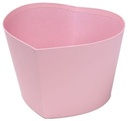Bloemendoos zonder deksel hartvorm karton Roze 14 cm
