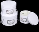 Bloemendoos Set van 3 luxe rond White/Ivory Forever Love You met hengsel