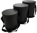 Bloemendoos Set van 3 luxe rond Zwart met hengsel flowerbox cadeau doos