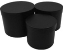 Bloemendoos Set van 3 luxe rond Zwart flowerbox cadeau doos