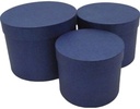 Bloemendoos Set van 3 rond Blauw flowerbox cadeau doos