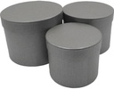 Bloemendoos Set van 3 rond Grijs flowerbox cadeau doos