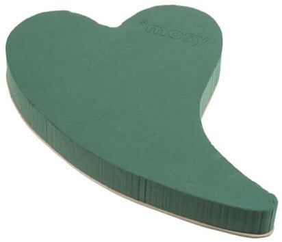 ÖKODUR Curved Hart gesloten 40 cm oase voor verse bloemen Heart With Tail for laying down