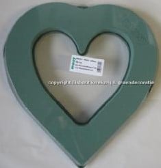 Hart 50 cm open met gietrand oase voor verse bloemen