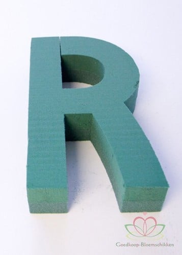 Letter R 30 x 20 cm steekschuimvorm oase voor verse bloemen