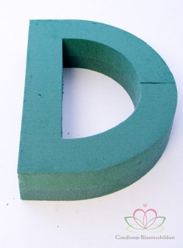 Letter D 30 x 20 cm steekschuimvorm oase voor verse bloemen