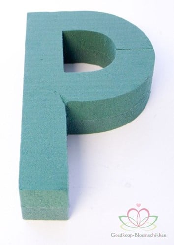 Letter P 30 x 20 cm steekschuimvorm oase voor verse bloemen
