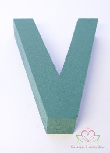 Letter V 30 x 20 cm steekschuimvorm oase voor verse bloemen