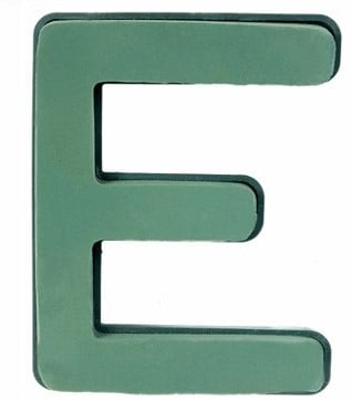 Letter E 30 x 20 cm Premier met Plastic bodem steekschuimvorm oase voor verse bloemen past NIET op frame
