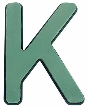 Letter K 30 x 20 cm Premier met Plastic bodem steekschuimvorm oase voor verse bloemen past NIET op frame B-keus