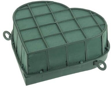 Hart auto 24 x 9 cm met zuignappen raster steekschuimvorm oase voor verse bloemen