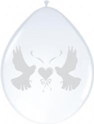Ballon Duiven CremeWit metallic 30 cm 8 stuks