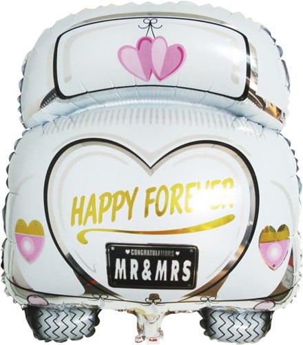 Folieballon Trouwauto 49x63 cm zakje 1