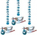 Hangdecoratie Ooievaar Jongen 3 stuks