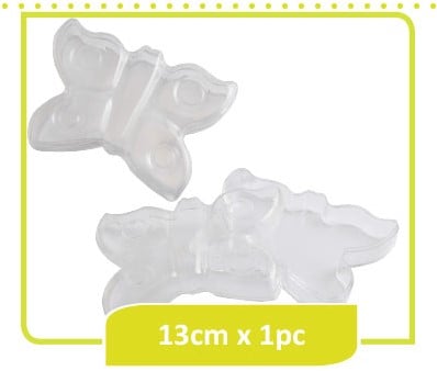 Vlinder kunststof transparant deelbaar Clear 13 cm
