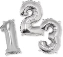 Folieballon Cijfer 3 Zilver 40 cm
