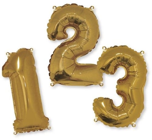 Folieballon Cijfer 1 Goud 40 cm