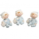 Polyresin Baby Jongen Babyblauw 3x2,5 cm box 3 stuks