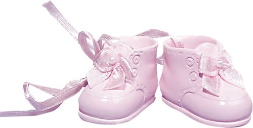 Polyresin Babyschoentjes Lichtroze 4 cm doos 1 paar