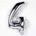 Folieballon met stok Cijfer 3 Zilver 34 cm