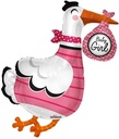 Folieballon Ooievaar Baby Girl super shape 36 inch pakje
