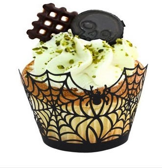 Cupcakewrap Spinnenweb 12 stuks