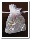Cadeauzakje giftbag Organza Butterfly White Zilver 7x9 cm