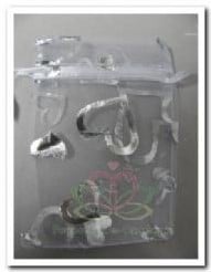 Cadeauzakje giftbag Organza Heart White Zilver 7x9 cm pak ca. 40 stuks